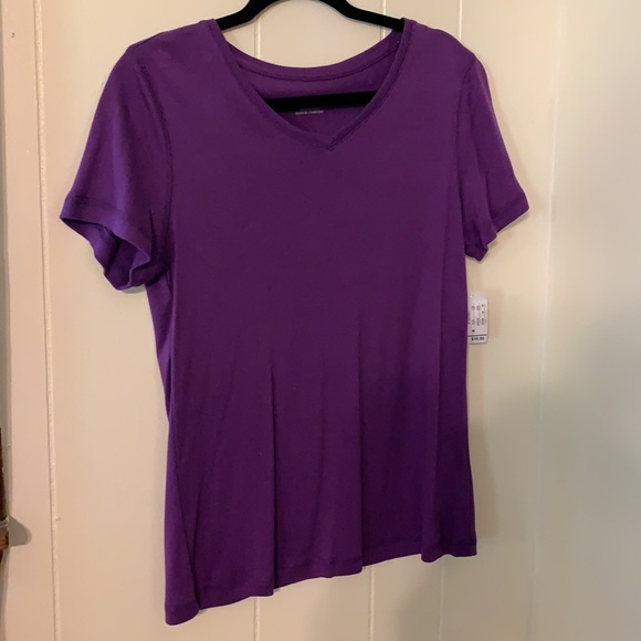 NWT Christoper & Banks purple v-neck top - Picture 3 of 8